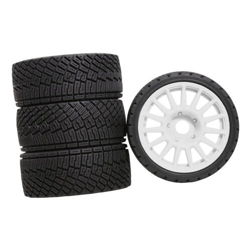Set roți și anvelope RC Hex4Pieces alb 1
