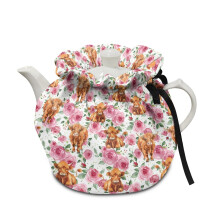 Couvre-théière Highland Cow Flower avec élastique et