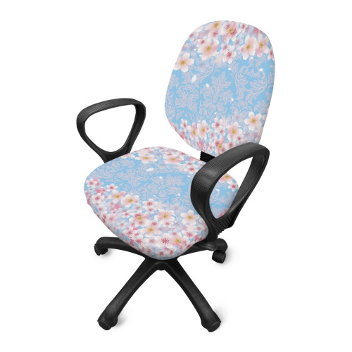 Husă pentru scaun de birou Cherry Blossom, set de 2, design divizat, moale 1