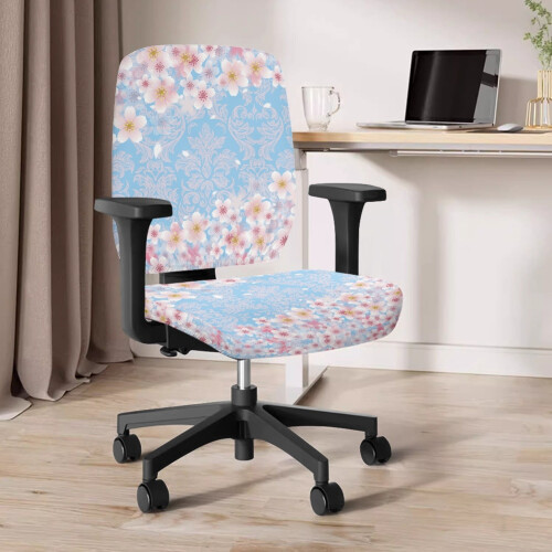 Husă pentru scaun de birou Cherry Blossom, set de 2, design divizat, moale 2