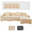 Housse extensible pour canapé d'angle beige (2 pièces) 1