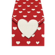 Camino de mesa de lino reutilizable y aislante térmico para el Día de San Valentín