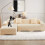 Housse extensible pour canapé d'angle beige (2 pièces) 2