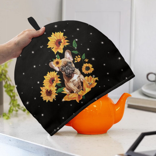Sonnenblumen-Mops-Teekannen-Isolierdeckel mit Griff 1