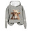 Hættetrøje med koprint til kvinder, grå, oversized sweatshirt, 2XL 5