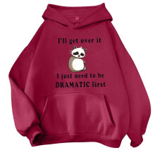 Hoodie Rómhór Dearg le Grafaic Ainmhithe XL do Mhná