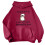 Rød oversized hettegenser med dyregrafikk, XL, til dame 1