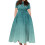 Damen-Swingkleid mit Blumenmuster, Cyan, XXL 1