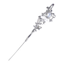 Boucles d'oreilles en diamant étoile et lune-argent