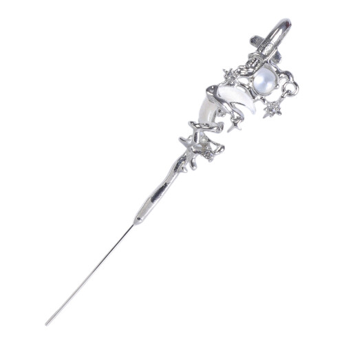Boucles d'oreilles en diamant étoile et lune-argent