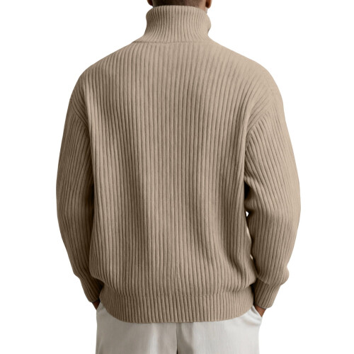Ανδρική πλεκτή ζακέτα relaxed fit χακί XXL 2