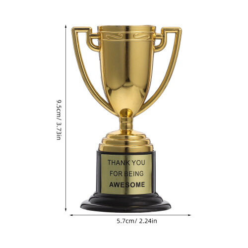 Coppe trofeo dorate in plastica, 6 pezzi 1