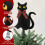 Black Cat Tree Topper with Stand and Interchangeable Bows 3
