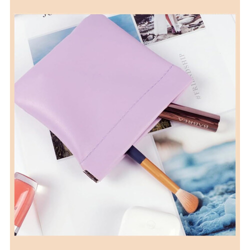 Bolsa organizadora de couro com fecho de pressão, 12 x 12 cm (4,7 x 4,7 polegadas). 2
