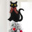 Black Cat Tree Topper with Stand and Interchangeable Bows 6