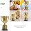 Coppe trofeo dorate in plastica, 6 pezzi 7