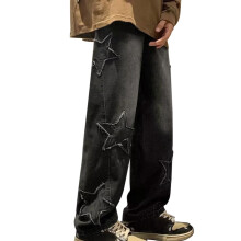 Jeans Baggy Dubh XXL na bhFear
