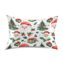 Fronha de cetim com estampa vintage de Papai Noel, tamanho padrão 30x20