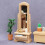 Miroir de coiffeuse pour maison de poupée 1:12, en bois avec tiroirs 4