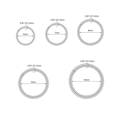 Sølv septumring for nesepiercing 18G 2