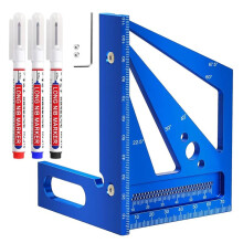 Règle de Mesure Multi-Angle 3D, Équerre de Charpentier, Règle de Travail Du Bois en Alliage D'Aluminium, Règle Triangulaire à Onglet