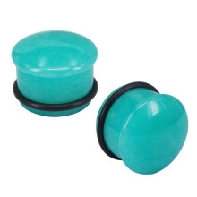 Single Flared Ear Plug Tunnel Natural Stone Mushroom Shape