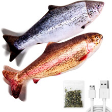 Flopping Fish kattleksaker med silvervin och kattmynta 2-pack