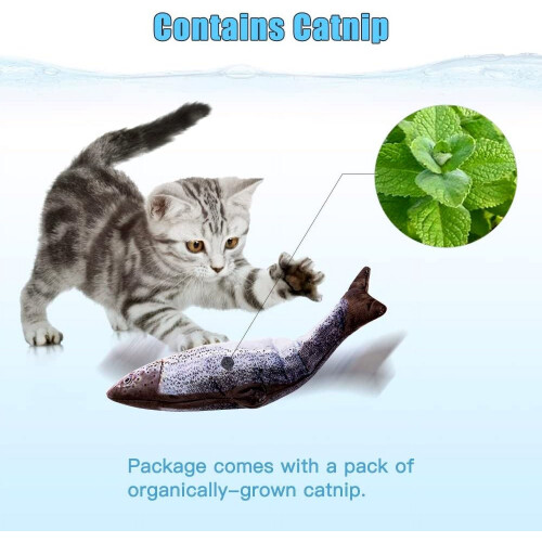 Flopping Fish kattleksaker med silvervin och kattmynta 2-pack 2