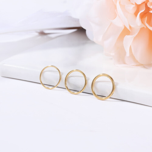 Inel de sept din aur pentru piercing naral 20G 2