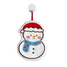 Serviette de Noël bonhomme de neige en peluche douce (1 pièce)