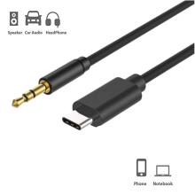 USB-C naar 3,5 mm audiokabel zwart