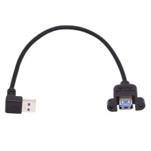 Conector de painel USB 3.0 macho para fêmea tipo A com ângulo rebaixado