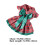Completo per cani Buffalo a quadri, vestito rosso e verde con fiocco L 2