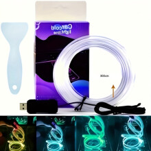 Éclairage d'ambiance LED RGB de 118 pouces pour intérieur de voiture avec fibre optique USB