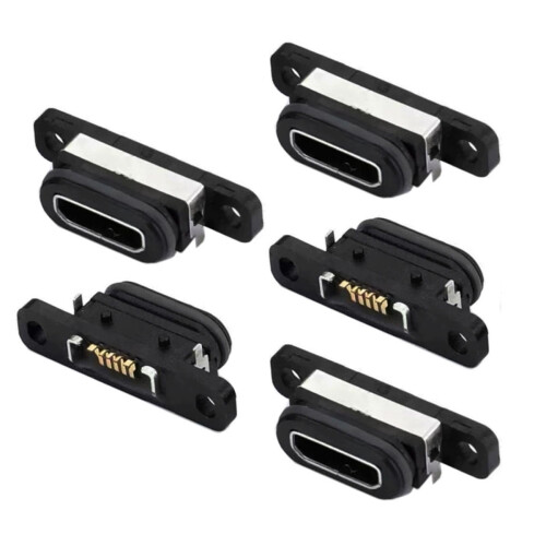 Juego de 5 conectores hembra Micro-B USB 2.0