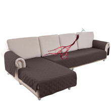 Housse de canapé d'angle en L imperméable et réversible 2 pièces