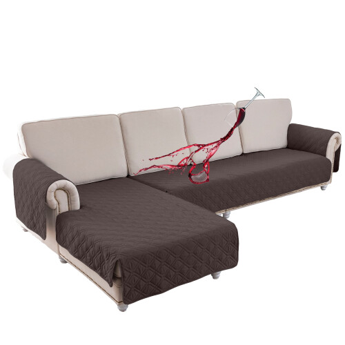 Housse de canapé d'angle en L imperméable et réversible 2 pièces