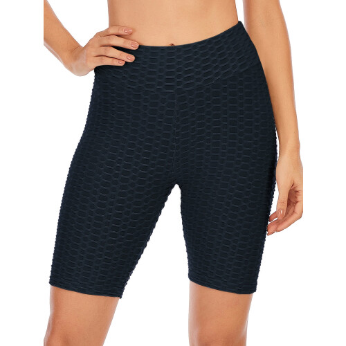 Højtaljede yogashorts til kvinder med numseløft og 1