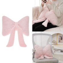 Plush Bowknot Pillow Pink Home Decor 1 Piece