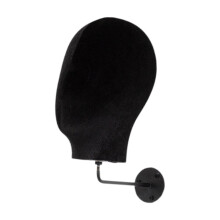 Wall Mount Mannequin Head Display Rack Black Flannel