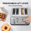 4-Slice Toaster Brushed Stainless Steel 1500W 8