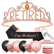 Retirement Gift Set for Women Crystal Tiara Rose Gold
