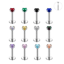 Crystal Lip Labret Studs Set 12 Pcs 16G