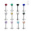 Crystal Lip Labret Studs Set 12 Pcs 16G 1