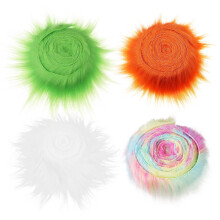 Faux Fur Strips for Crafts Soft Synthetic Fabric 4 pcs 2.5