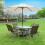 Cantilever Awning Replacement Canopy UV Protection 2m 6-Rib 6