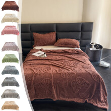 Fleece Throw Blanket Brown 59x78 Inches