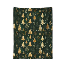 Christmas Foil Bow Throw Blanket with Gold Accents