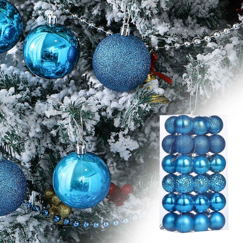 Christmas Ball Ornaments Shatterproof Blue 36pcs 1
