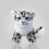 Juguetes de peluche grises y negros de algodón PP. 5